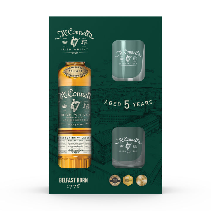 McConnell's 5YO Double Glass Giftpack - Irish Whisky - 750ml