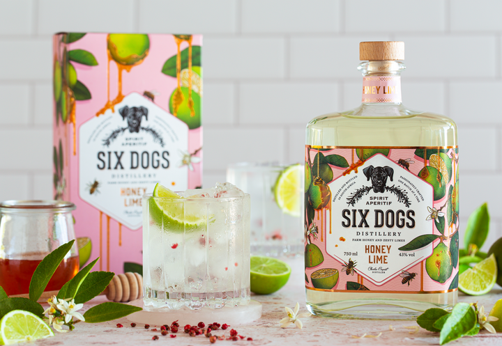 Six Dogs Honey Lime Gin - 750ml