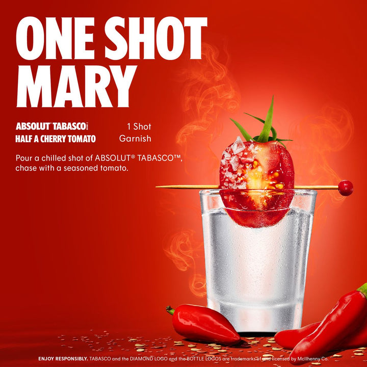 Absolut Tabasco Chilli Pepper Flavoured Vodka - 750ml