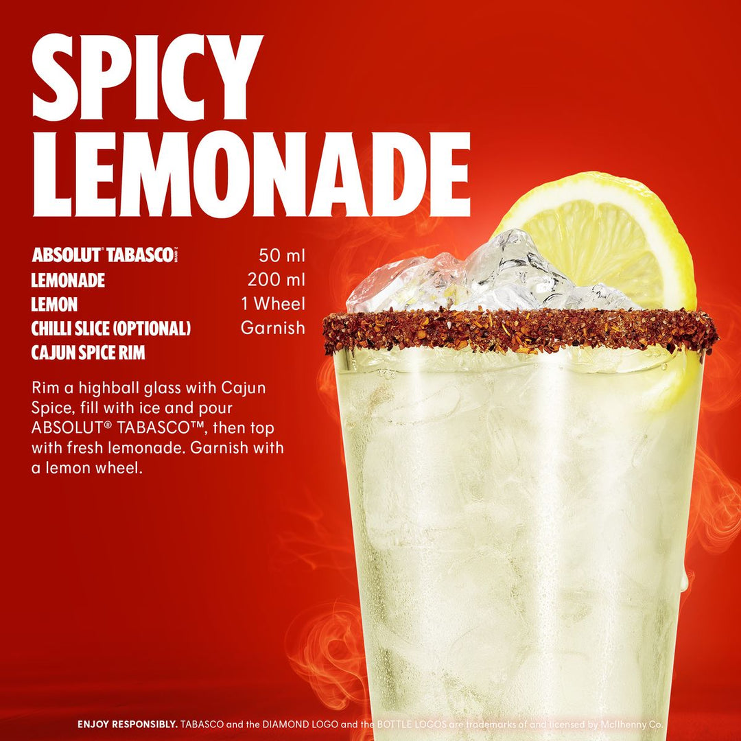 Absolut Tabasco Chilli Pepper Flavoured Vodka - 750ml