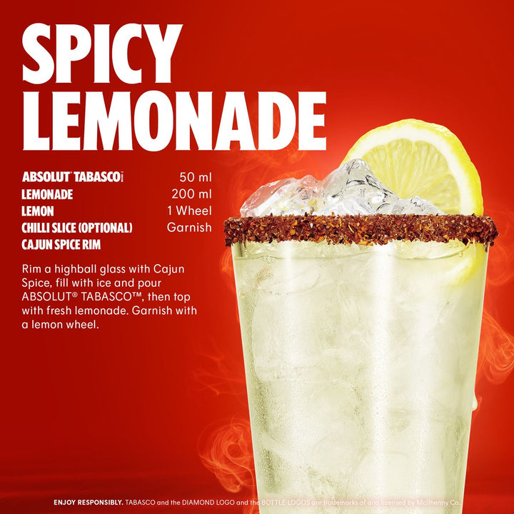 Absolut Tabasco Chilli Pepper Flavoured Vodka - 750ml