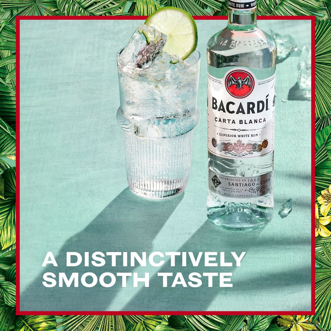 Bacardi Carta Blanca Superior White Rum, 43% ABV - 750ml