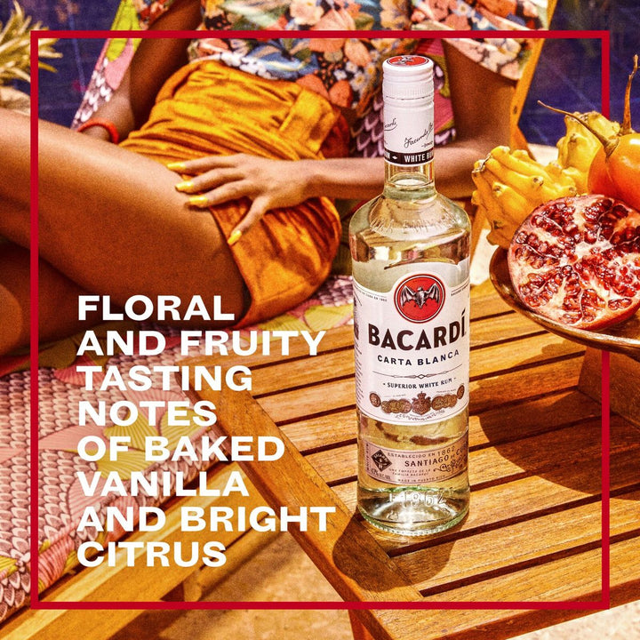 Bacardi Carta Blanca Superior White Rum, 43% ABV - 750ml