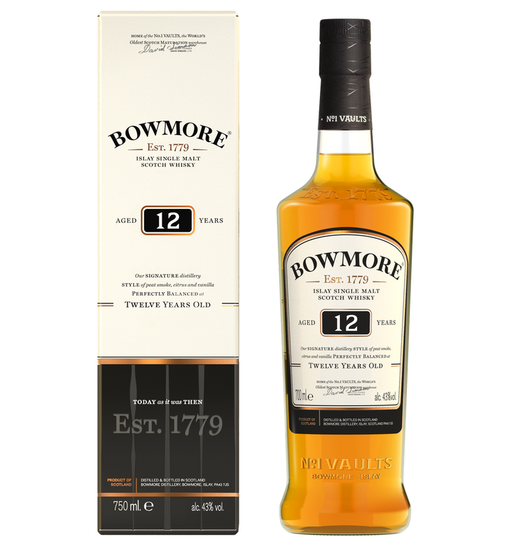 Bowmore 12 YO Islay Single Malt Scotch Whisky - 750ml