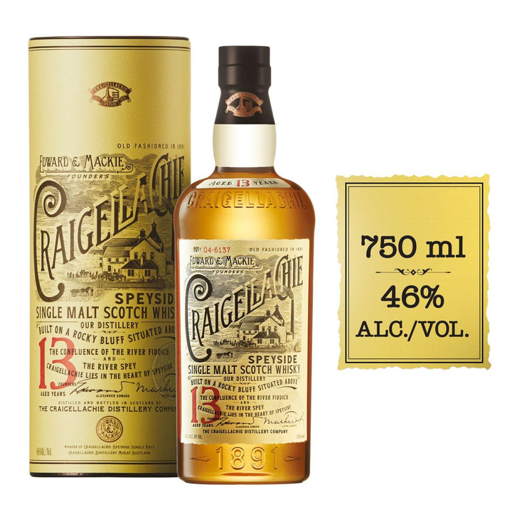 Craigellachie 13YO Scotch Single Malt Whisky 46% ABV - 750ml