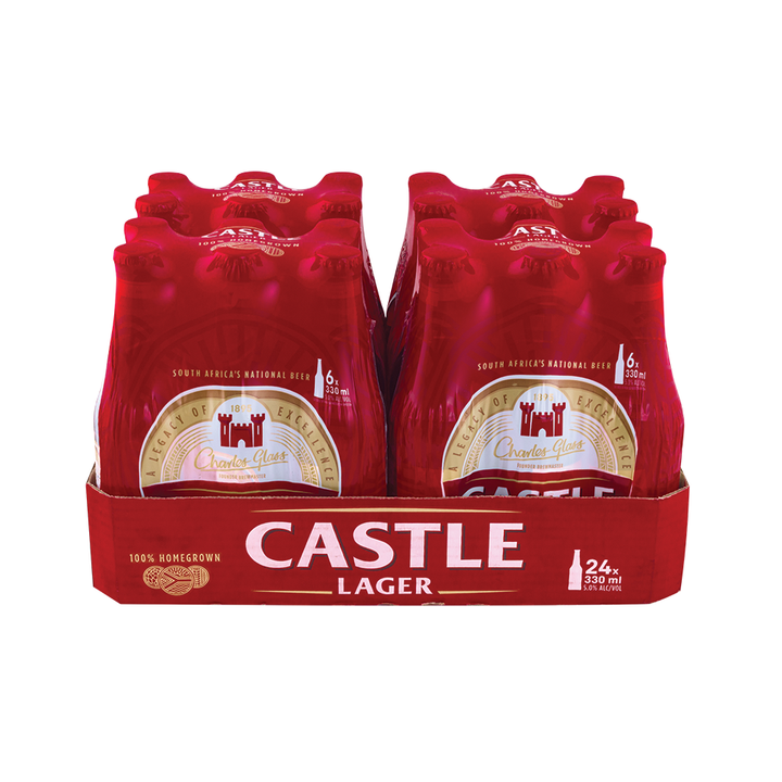 Castle Lager Local Beer - 24 x 330ml Bottles