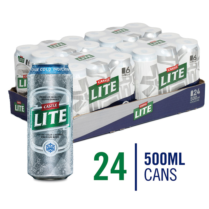 Castle Lite Premium Beer 24 x 500ml