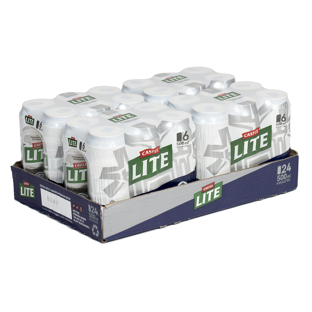 Castle Lite Premium Beer 24 x 500ml