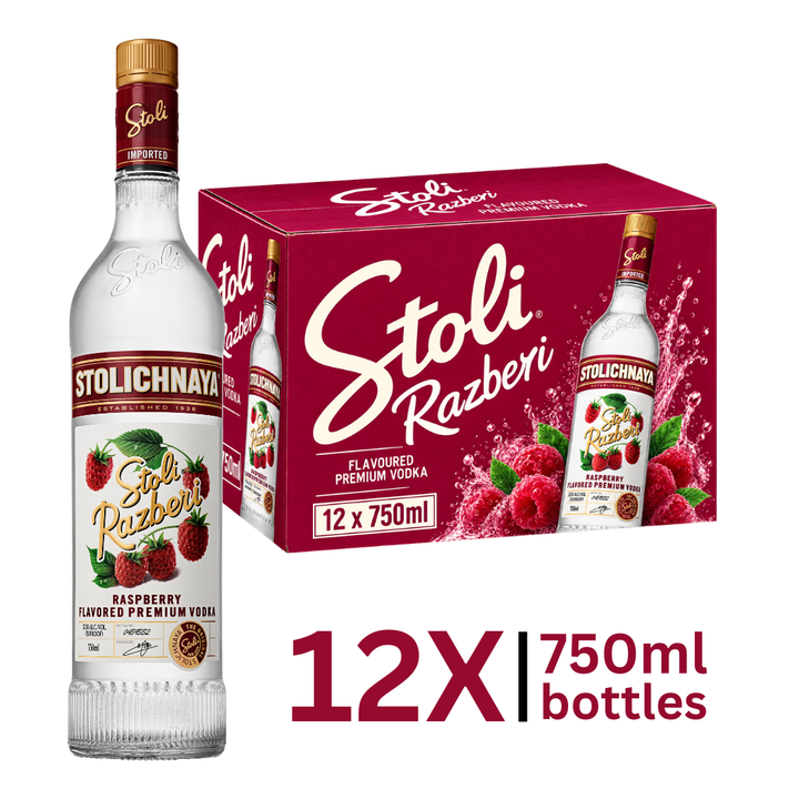 Stolichnaya - Vodka Raspberry - 12 x 750ml