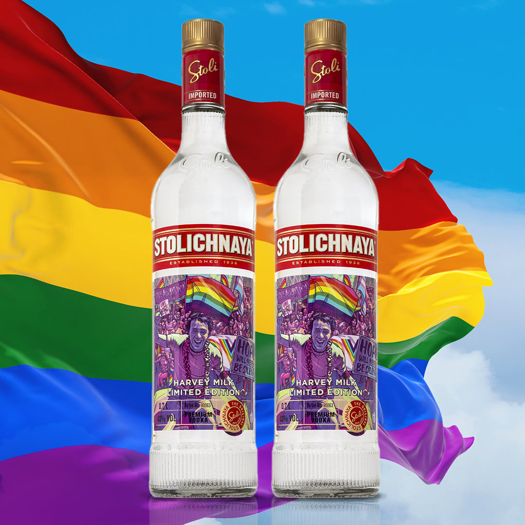 2x Stoli Premium Vodka - Limited Pride Edition Harvey Milk - 750ml