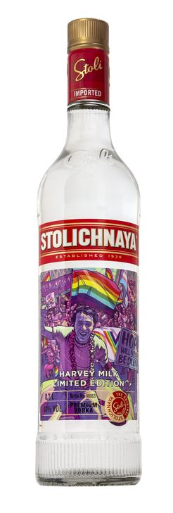 2x Stoli Premium Vodka - Limited Pride Edition Harvey Milk - 750ml